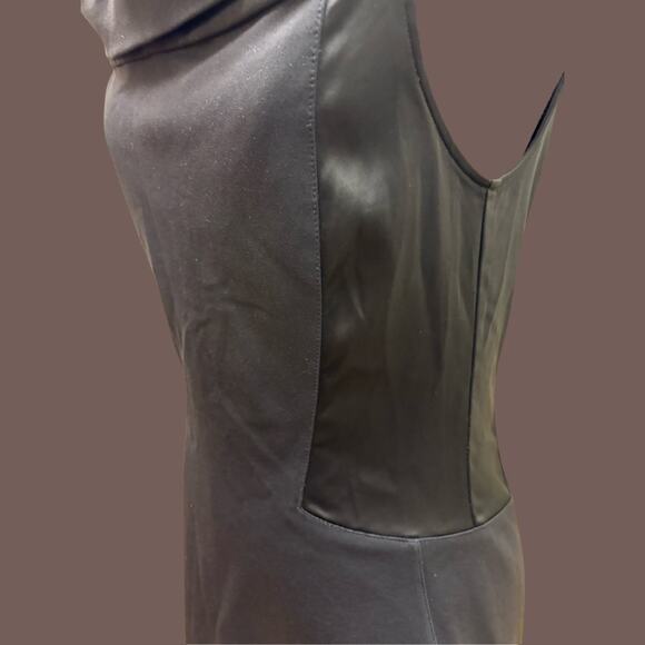 Halston Heritage Mini Dress | Black Cowl Neck | Size 8 | Vintage - Picture 4 of 4